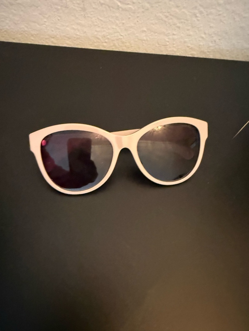 CHANEL Beige Cat-Eye Sunglasses with Dark Lenses